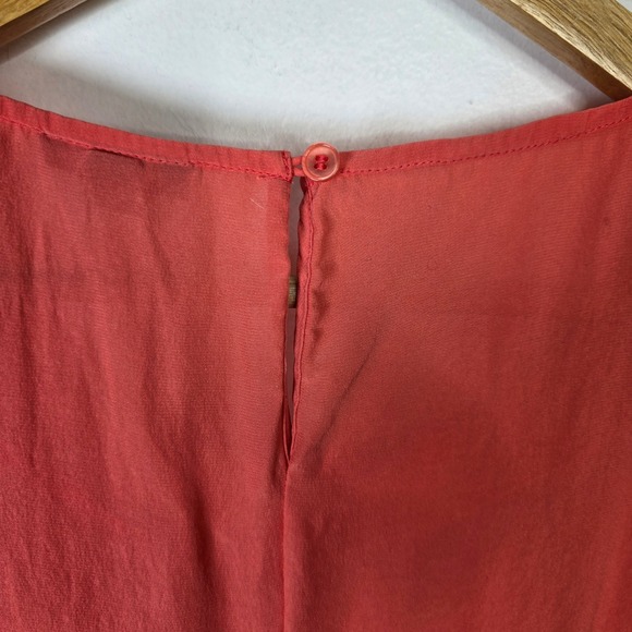 Talbots Woman Coral Pleated Silk Sleeveless Top Blouse Shirt 18W - Picture 3 of 6